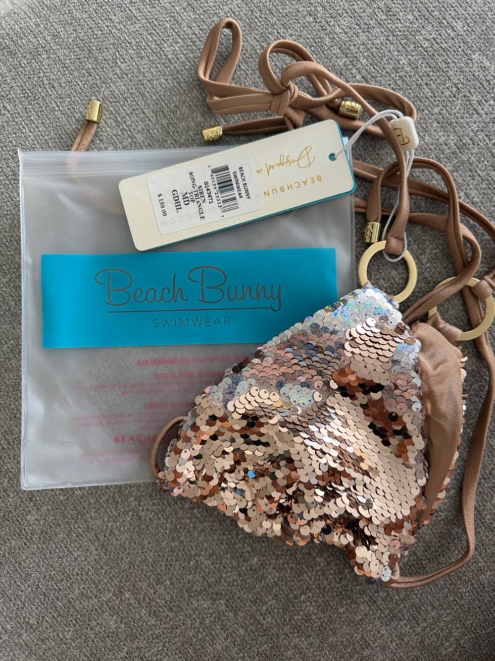 Beach Bunny Rose Gold Sequin Mini Bag